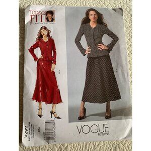 Vogue Misses Blouse Top Skirt Sewing Pattern V2911 Sz one size - Uncut